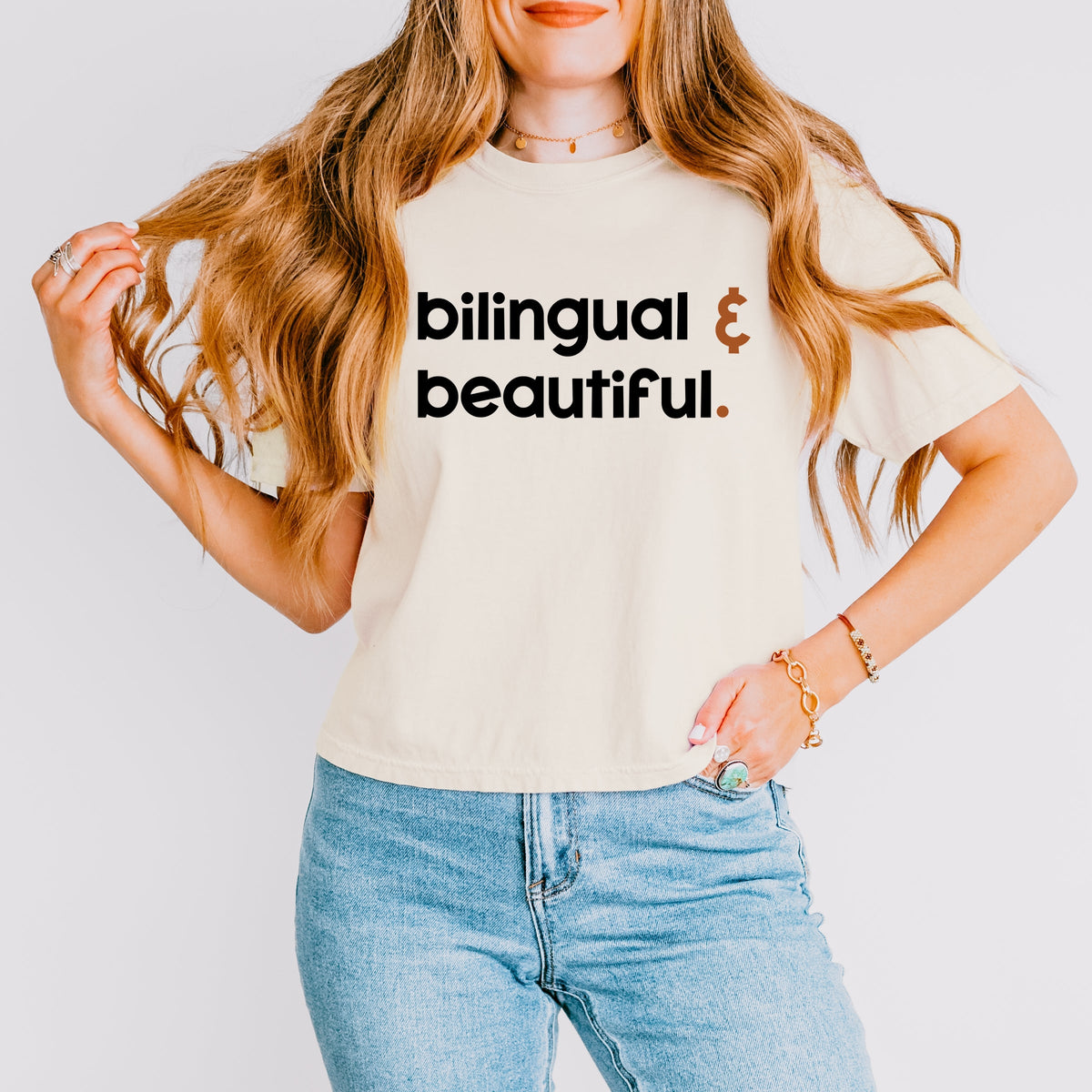 Bilingual And Beautiful - Boxy Crop Top