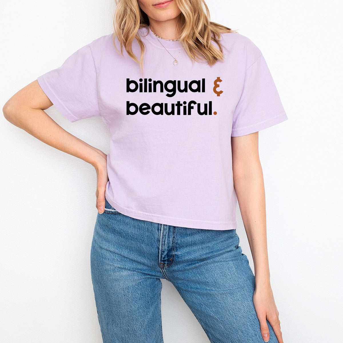 Bilingual And Beautiful - Boxy Crop Top