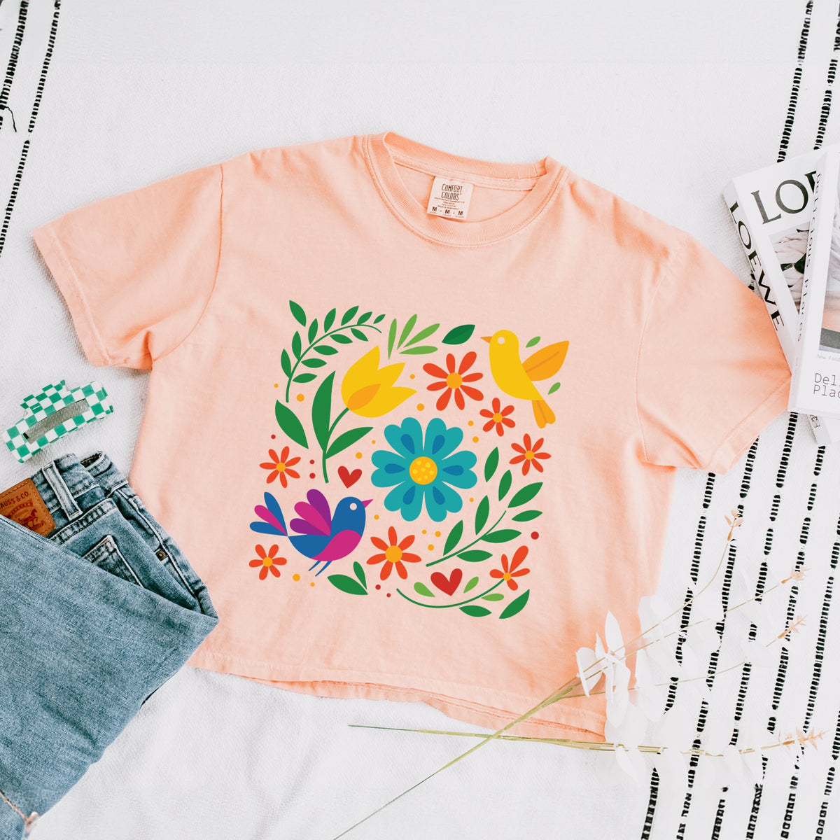 Hispanic Florals - Boxy Crop Top