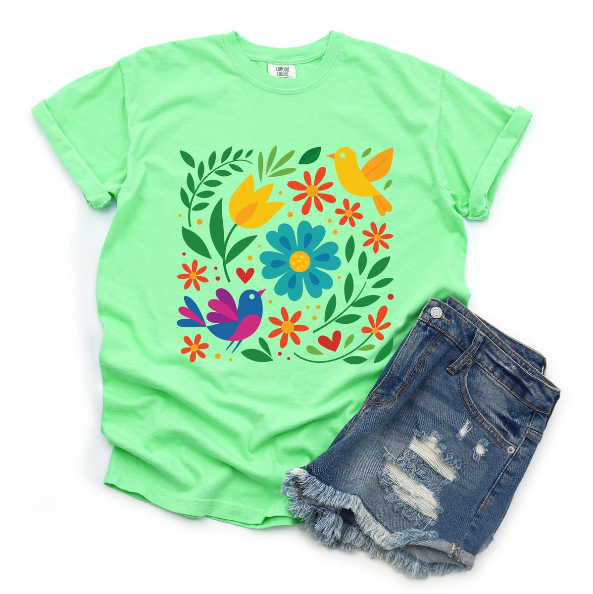 Hispanic Florals - Garment Dyed Tee