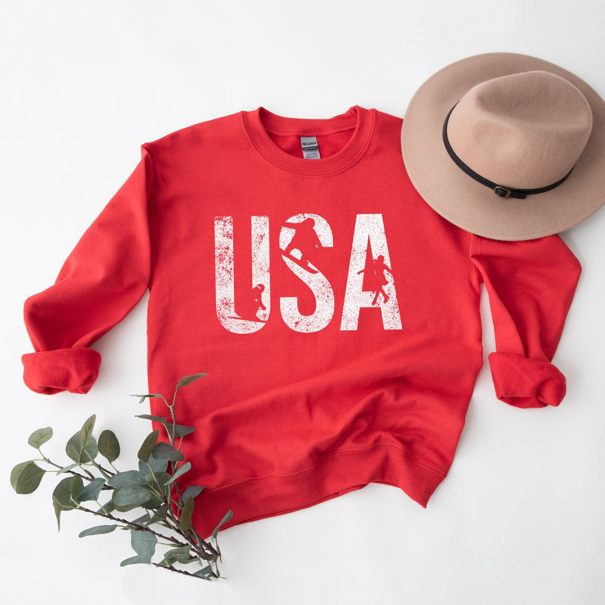 USA Winter Sports Distressed - Women's Graphic Sweatshirt