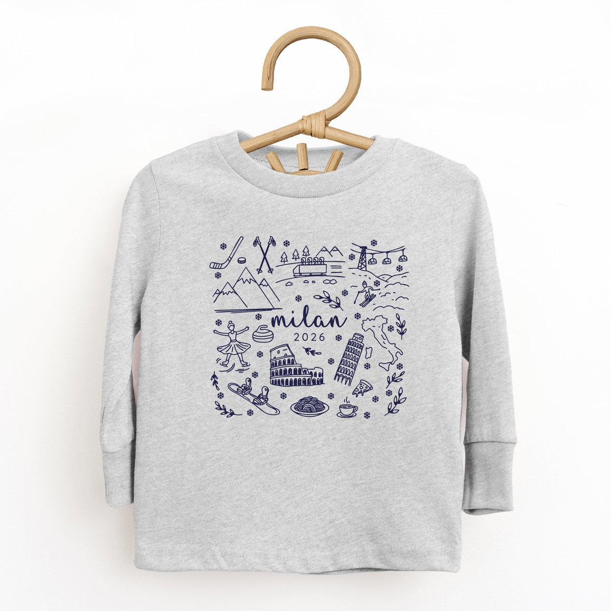 Milan Winter Icons - Toddler Long Sleeve Graphic Tee