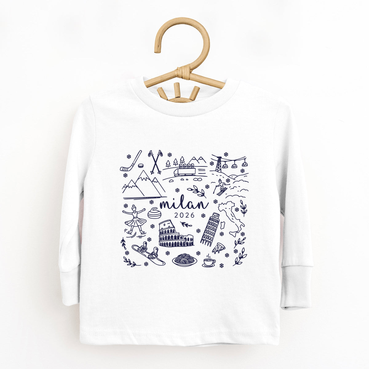 Milan Winter Icons - Toddler Long Sleeve Graphic Tee