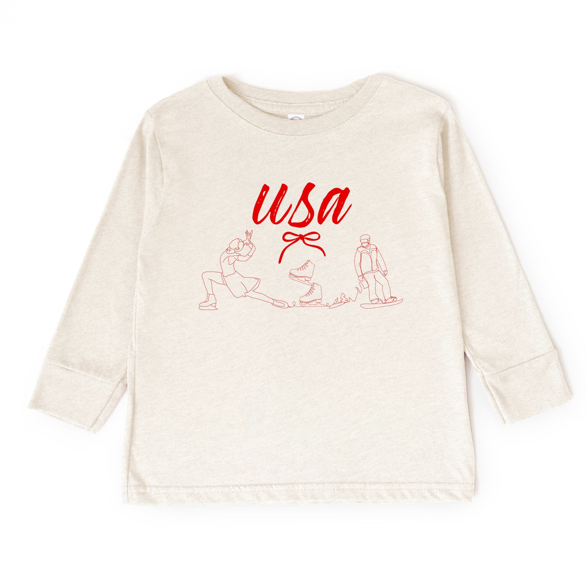 USA Winter Sports One Line - Toddler Long Sleeve Graphic Tee