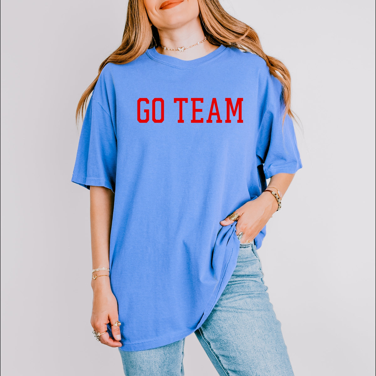 Go Team Varsity - Women's Garment Dyed Graphic T-Shirt