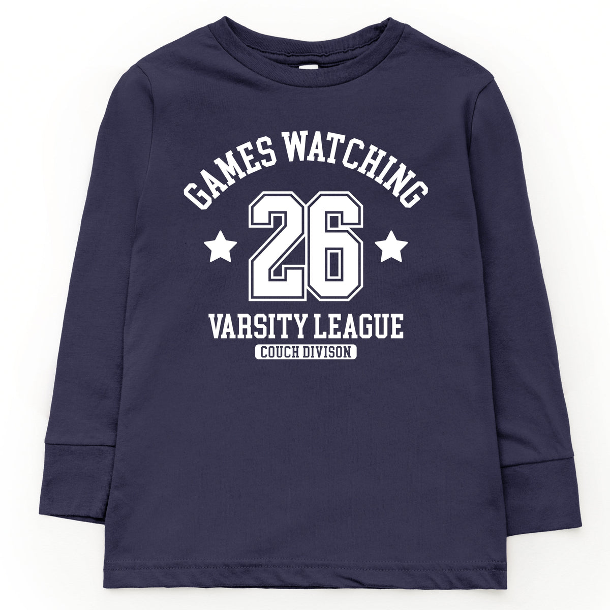 Games Watching Varsity League - Youth Long Sleeve Graphic T-Shirt