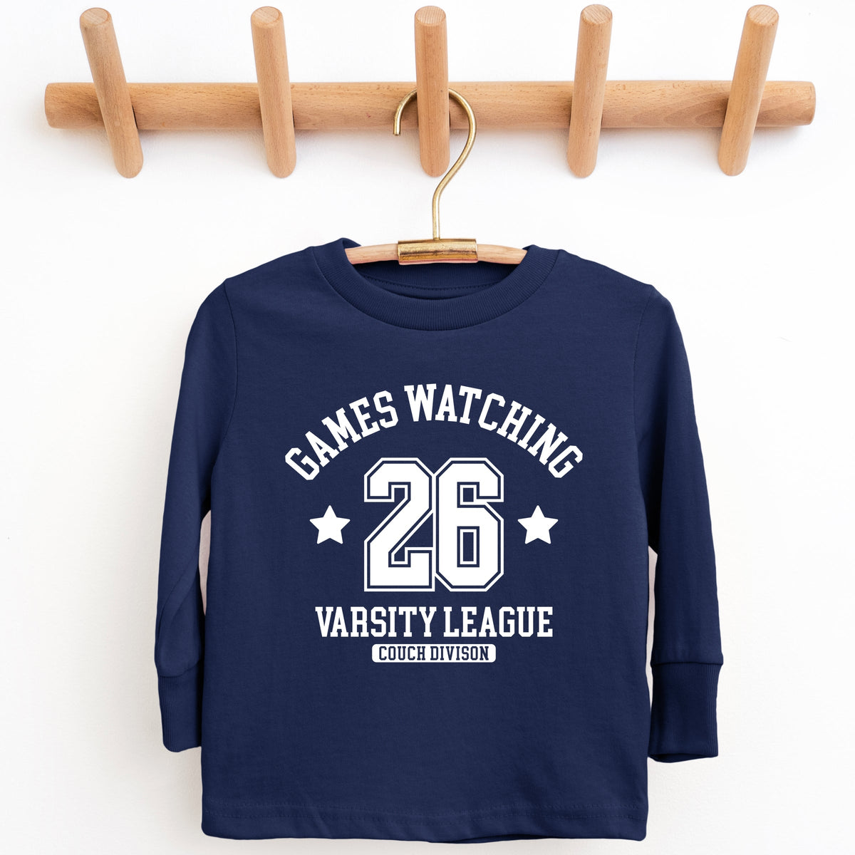 Games Watching Varsity League - Youth Long Sleeve Graphic T-Shirt