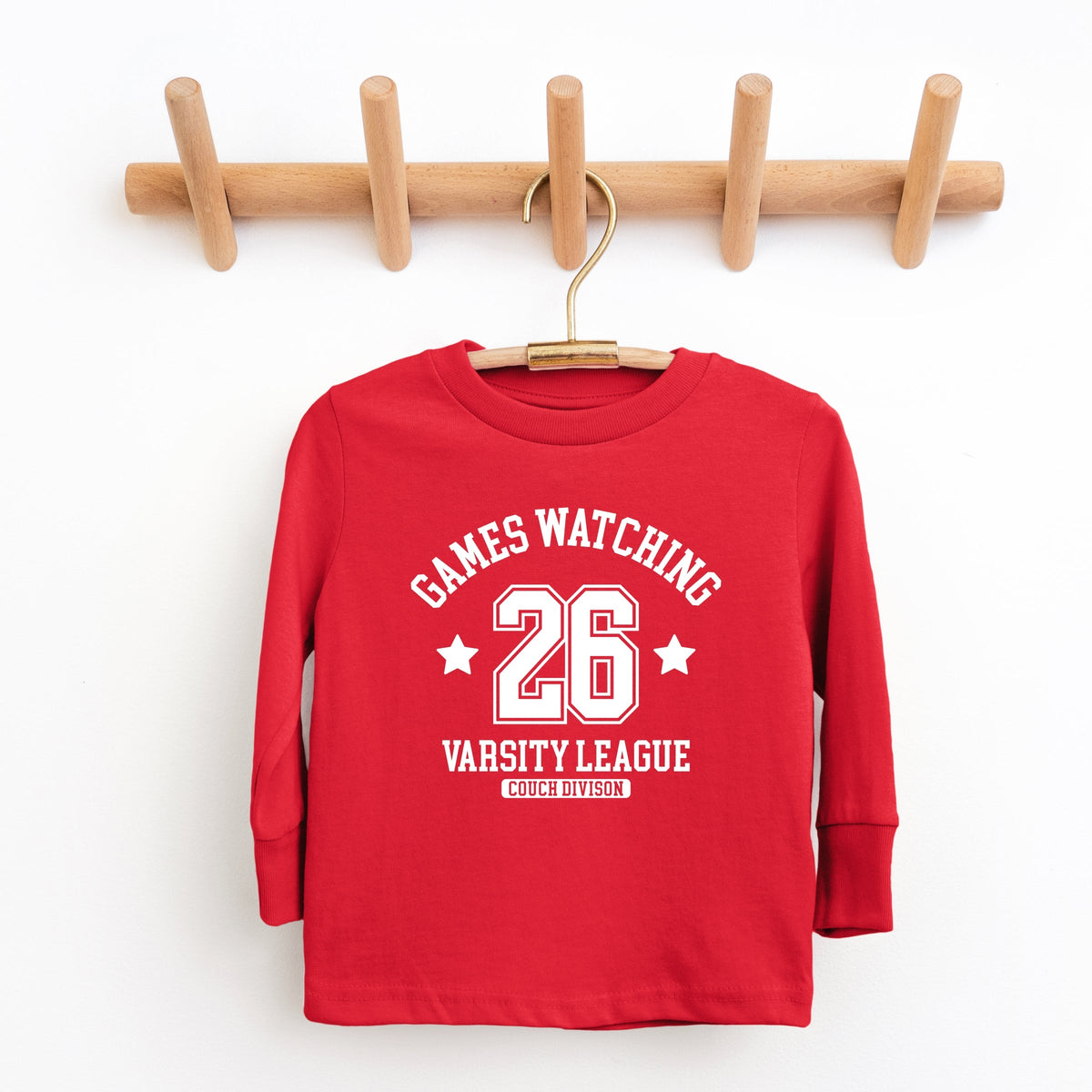 Games Watching Varsity League - Youth Long Sleeve Graphic T-Shirt