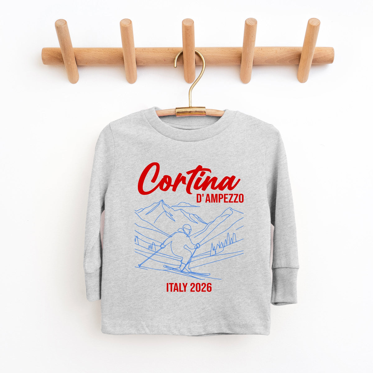 Cortina D'Ampezzo Ski - Youth Long Sleeve Graphic T-Shirt