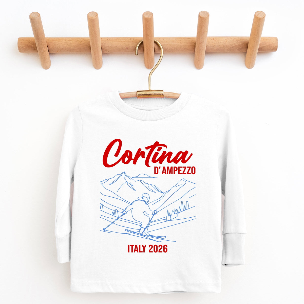 Cortina D'Ampezzo Ski - Youth Long Sleeve Graphic T-Shirt
