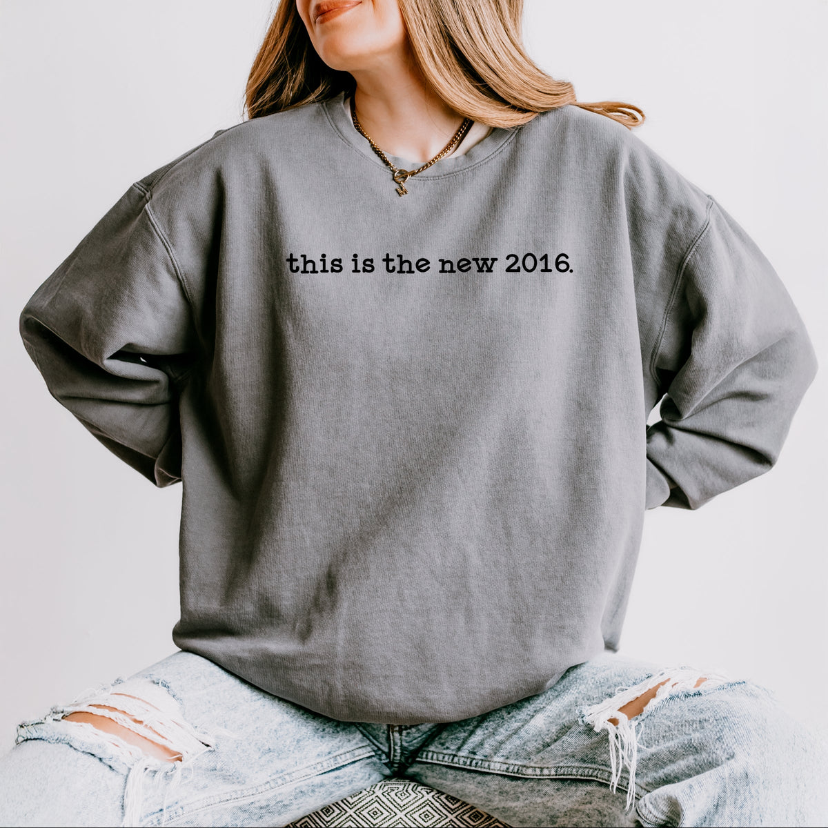 This Is The New 2016 Typewriter - Women's Lightweight Garment Dyed Sweatshirt