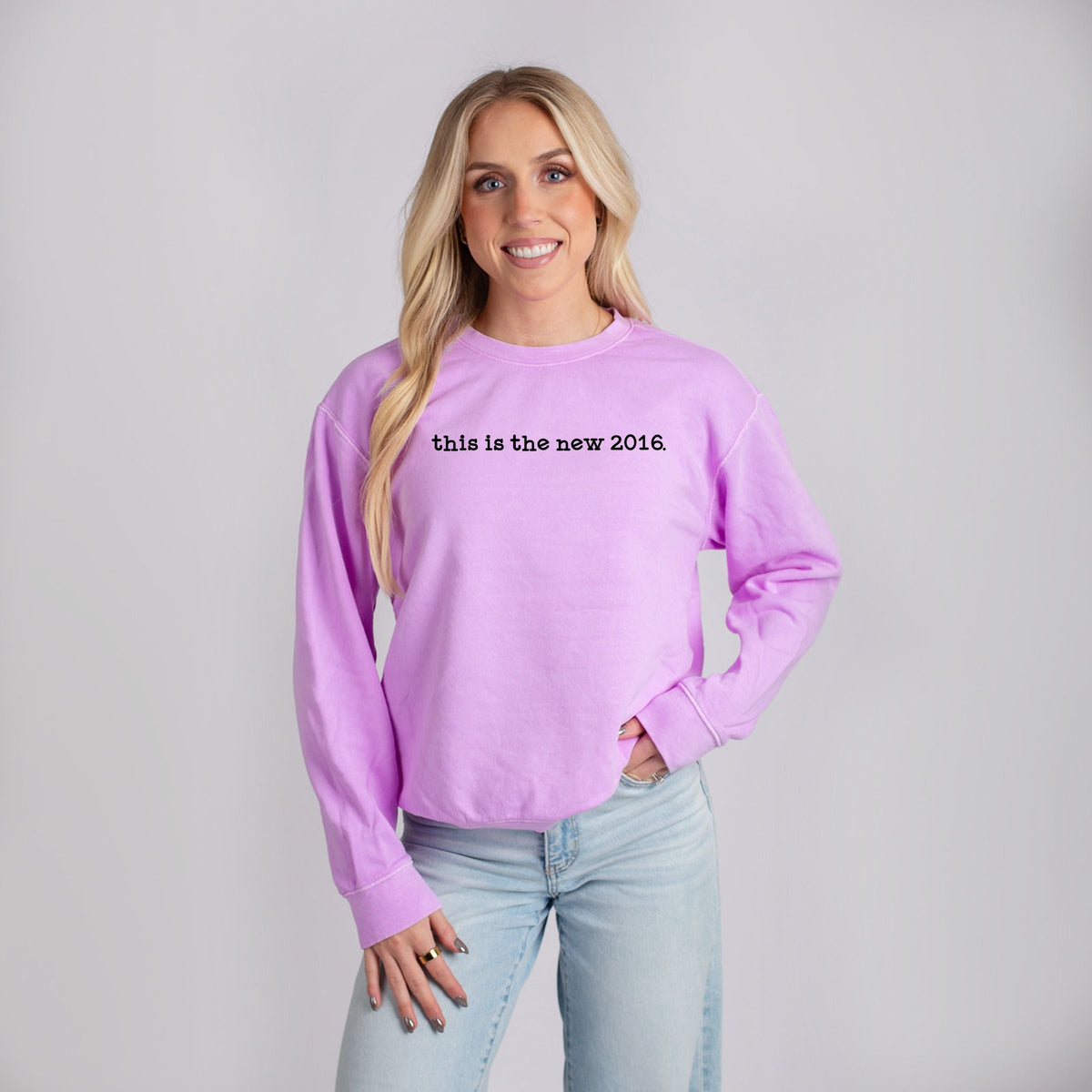 This Is The New 2016 Typewriter - Women's Lightweight Garment Dyed Sweatshirt