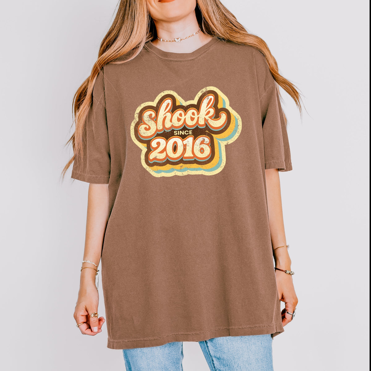 Shook Since 2016 Distressed - Women's Garment Dyed Graphic T-Shirt