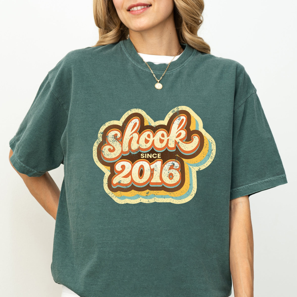 Shook Since 2016 Distressed - Women's Garment Dyed Graphic T-Shirt