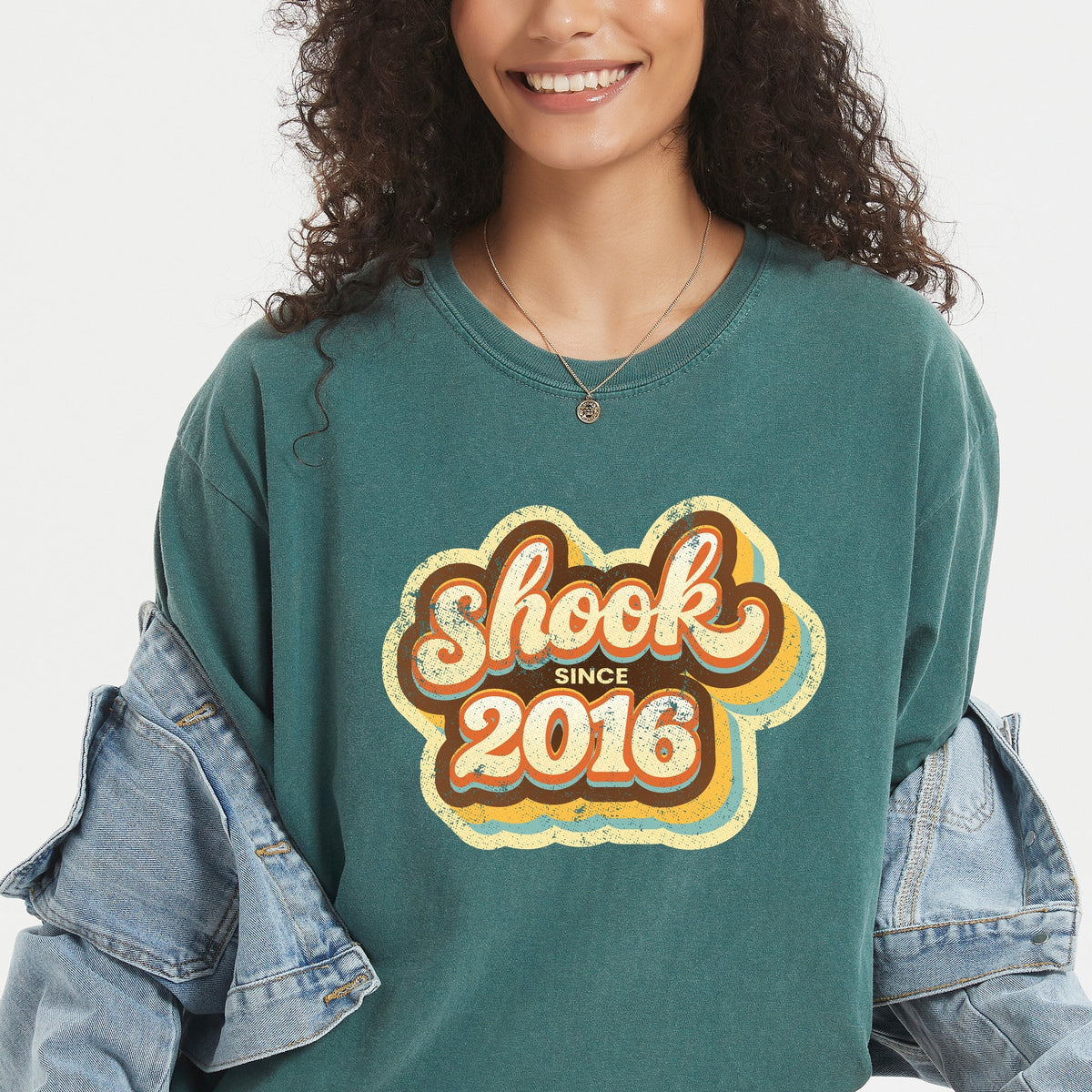 Shook Since 2016 Distressed - Women's Garment Dyed Graphic T-Shirt