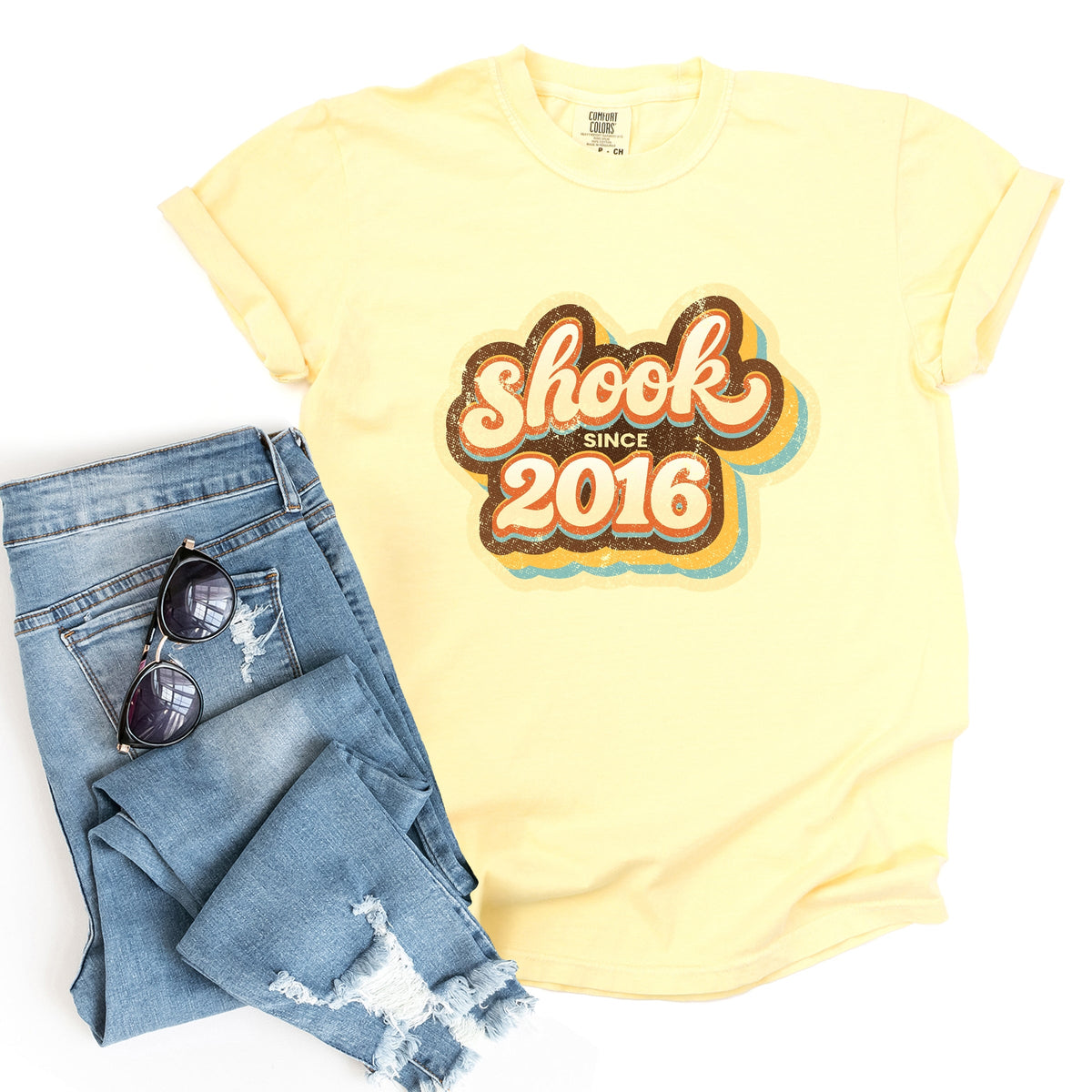 Shook Since 2016 Distressed - Women's Garment Dyed Graphic T-Shirt