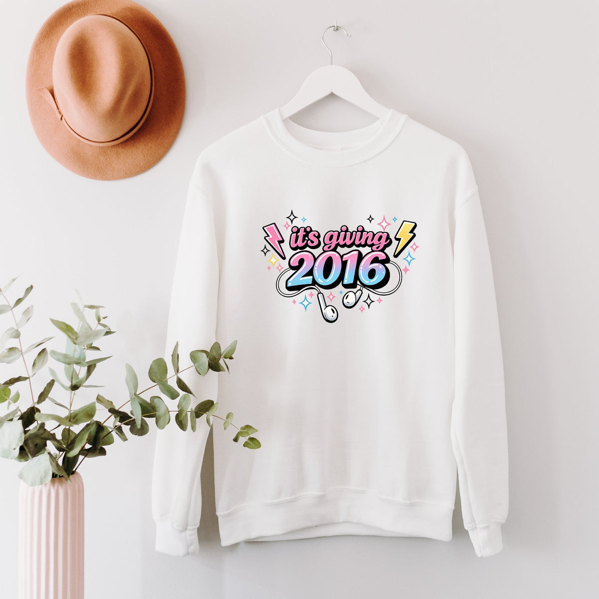 It's Giving 2016 Earbuds - Women's Graphic Sweatshirt