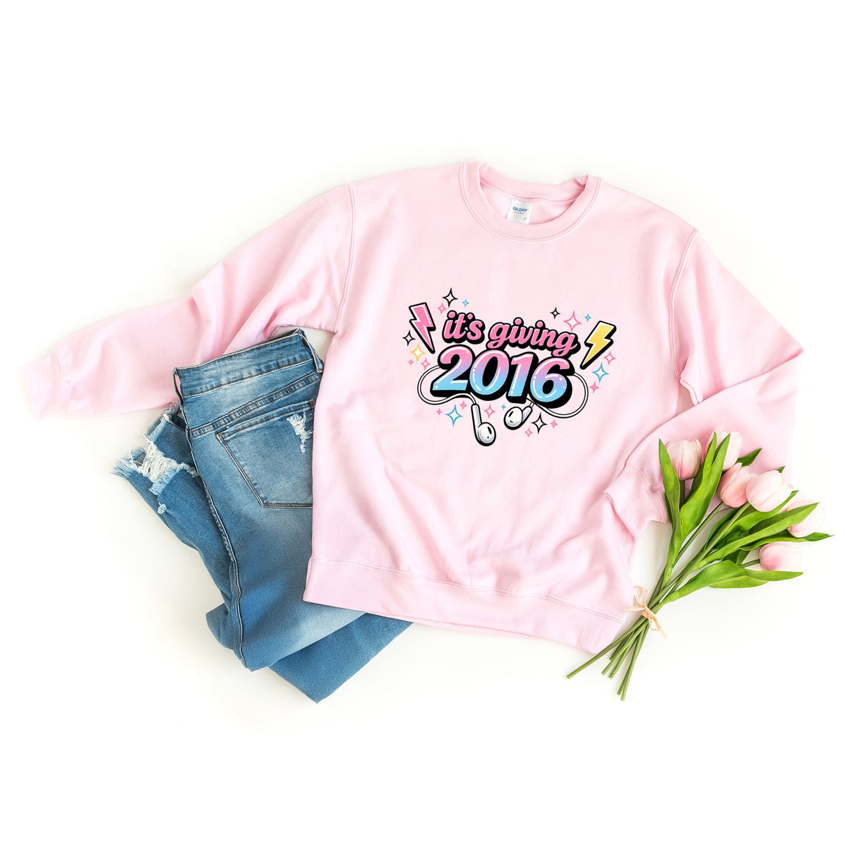 It's Giving 2016 Earbuds - Women's Graphic Sweatshirt