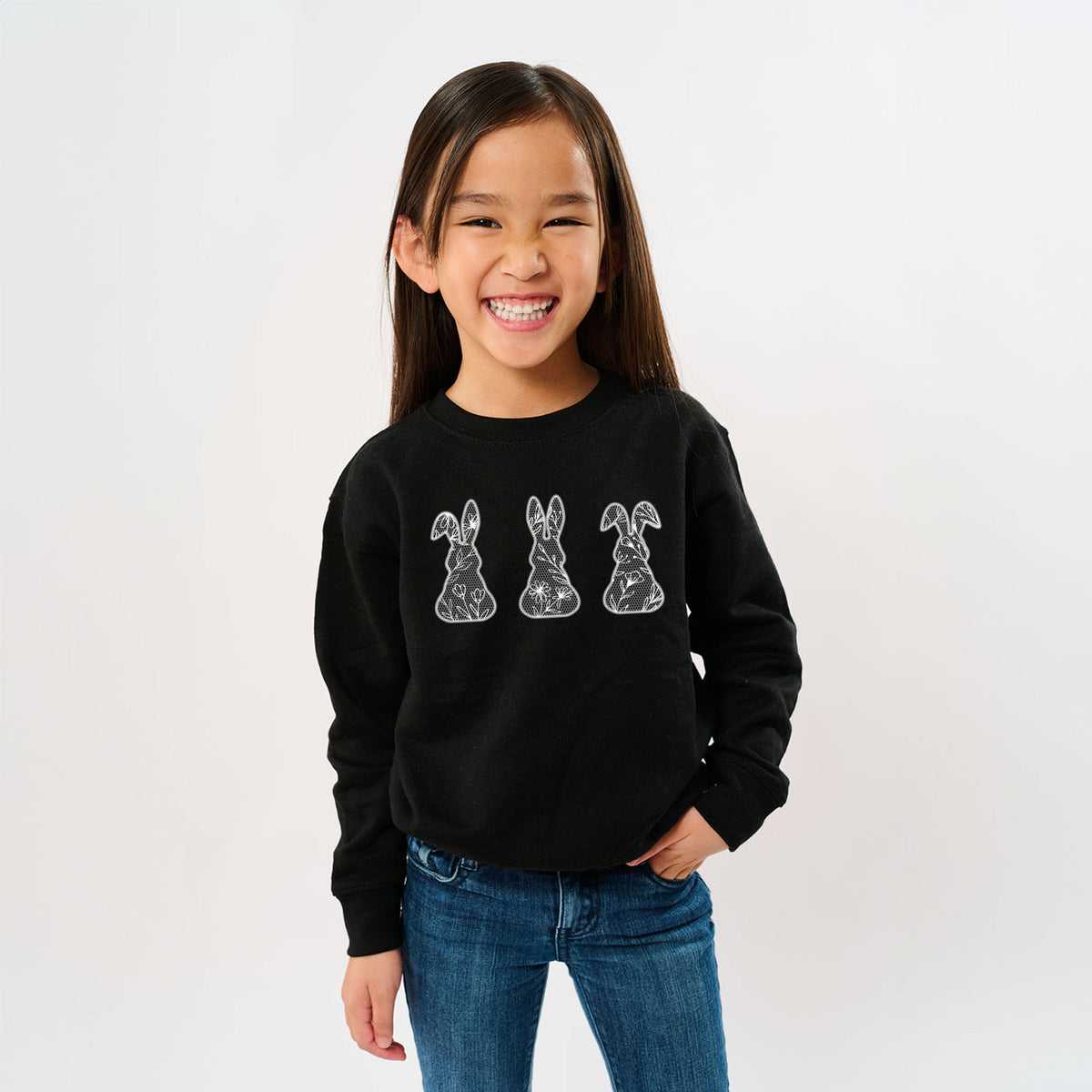 Easter Bunnies Faux Lace  - Youth Graphic Sweatshirt