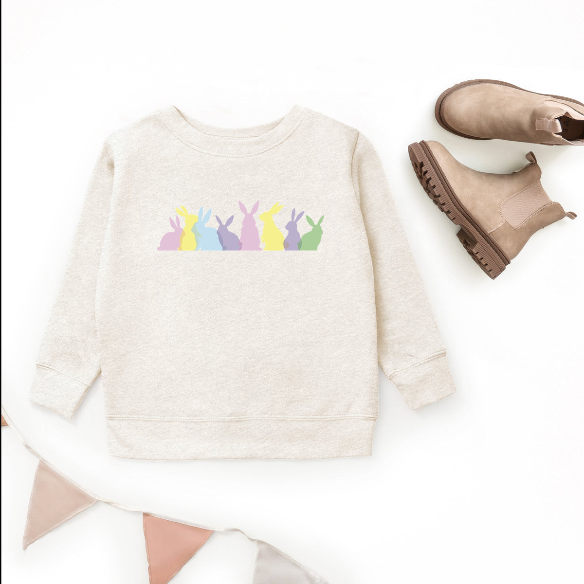 Colorful Bunnies Row - Youth Graphic Sweatshirt