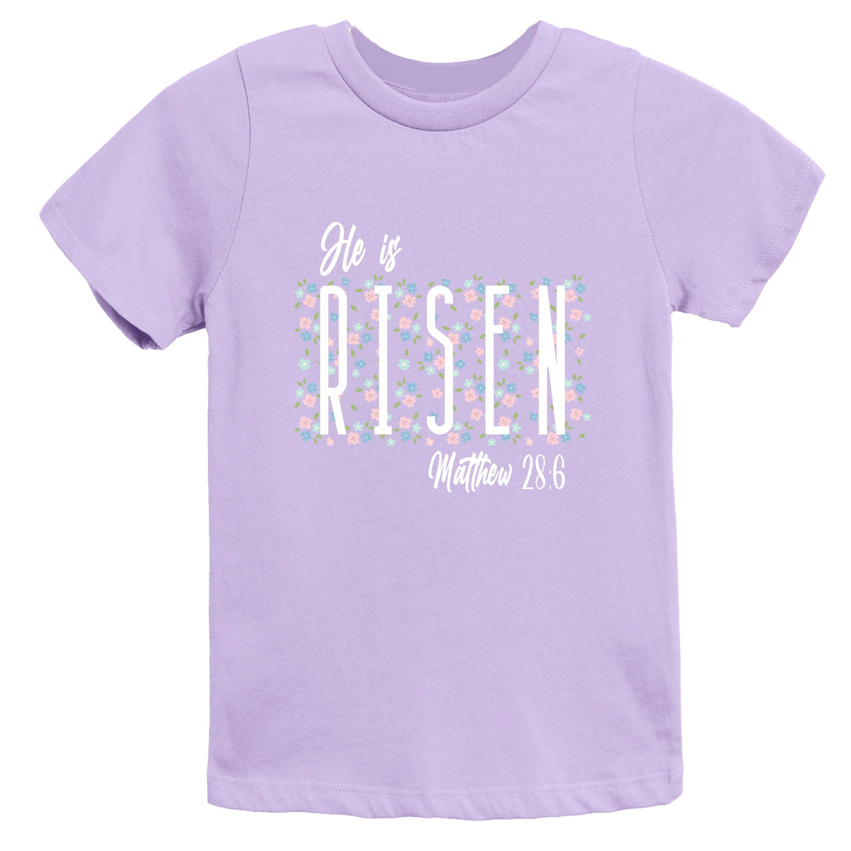 He Is Risen Floral - Youth Short Sleeve Graphic T-Shirt