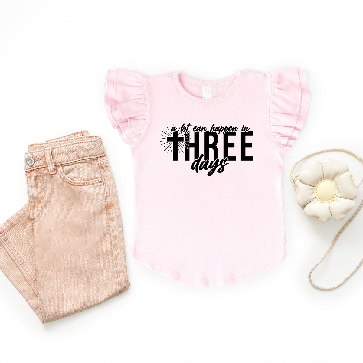 A Lot Can Happen In Three Days - Flutter Sleeve Graphic T-Shirt