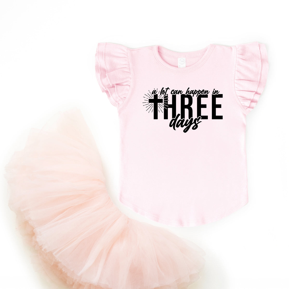 A Lot Can Happen In Three Days - Flutter Sleeve Graphic T-Shirt