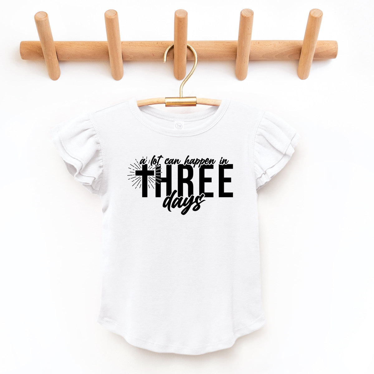 A Lot Can Happen In Three Days - Flutter Sleeve Graphic T-Shirt