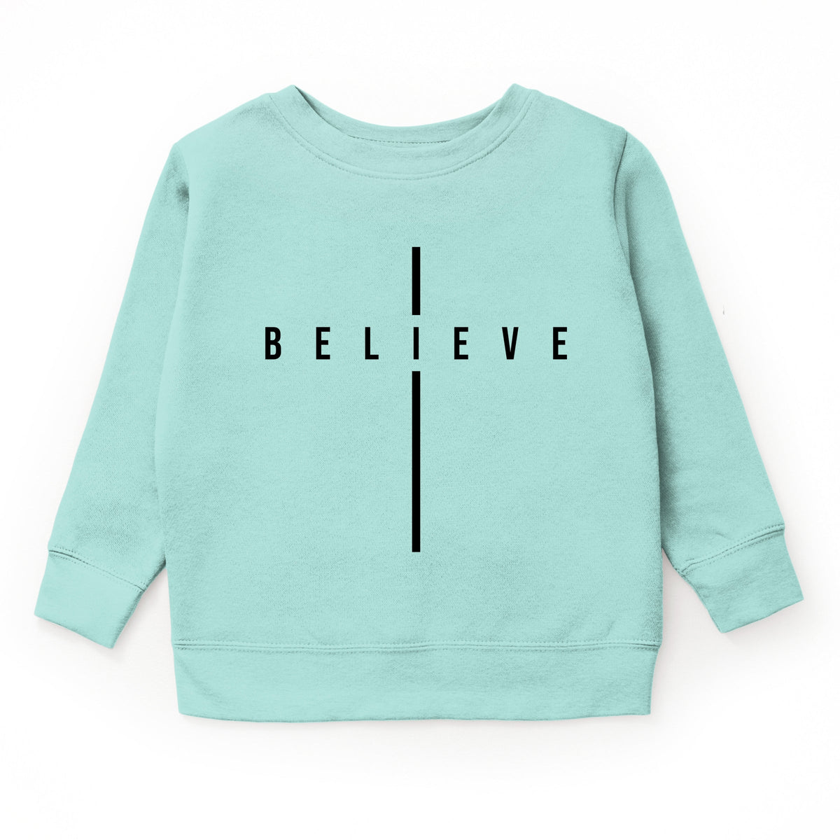 Believe Minimalist Cross - Youth Graphic Sweatshirt