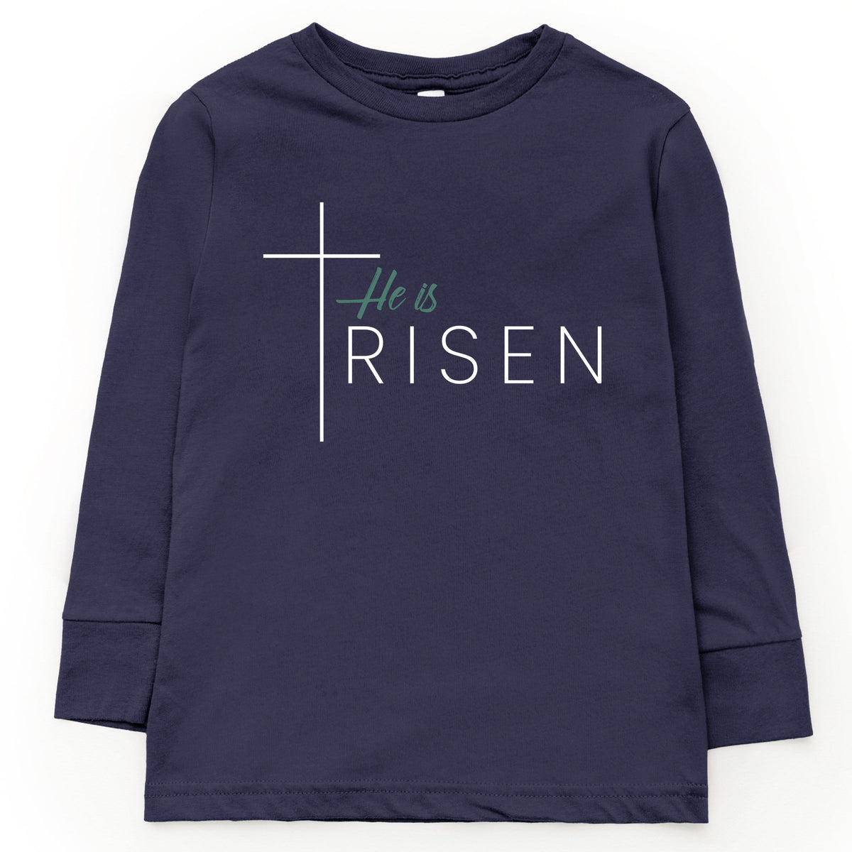 He Is Risen Cross Thin - Youth Long Sleeve Graphic T-Shirt