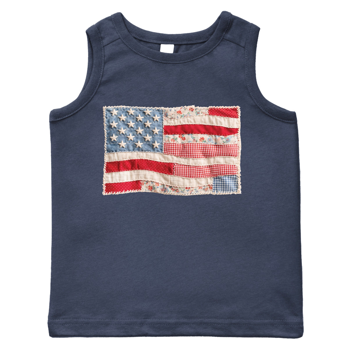 American Flag Faux Patchwork - Toddler Graphic Tank