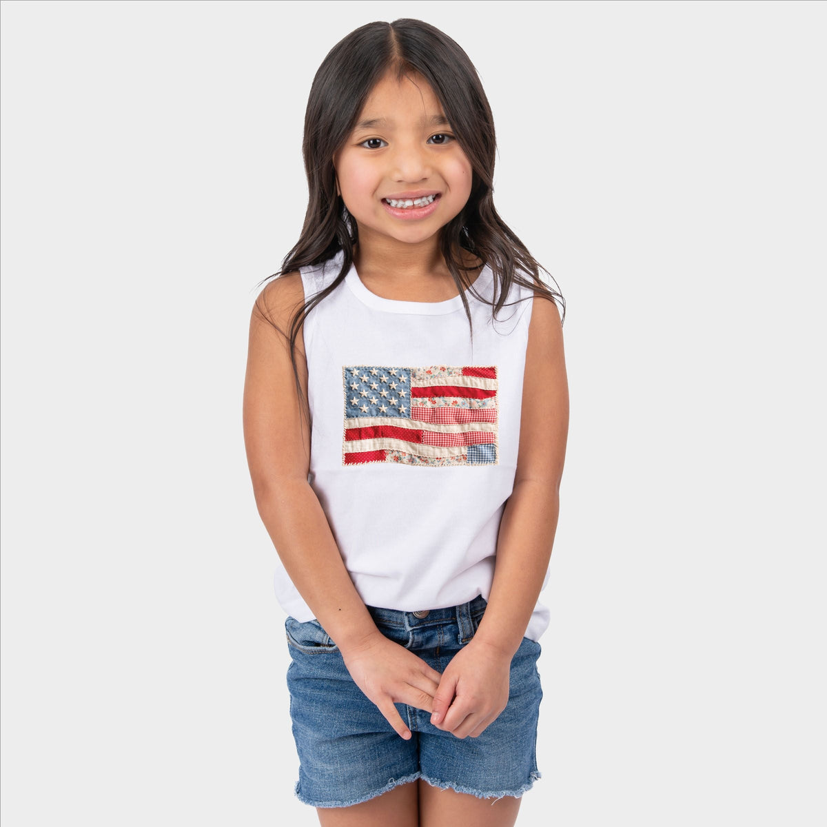 American Flag Faux Patchwork - Youth Tank Top