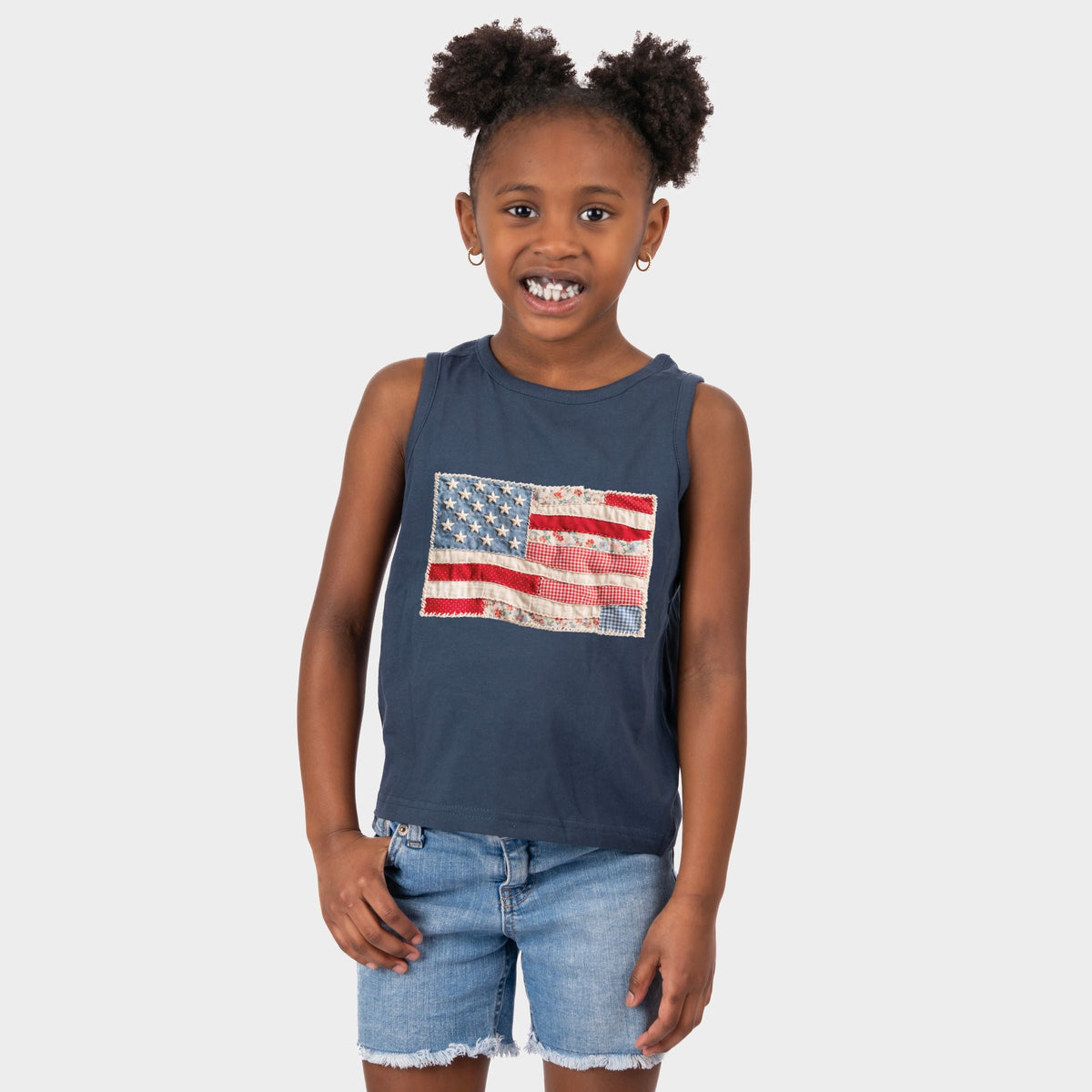 American Flag Faux Patchwork - Youth Tank Top