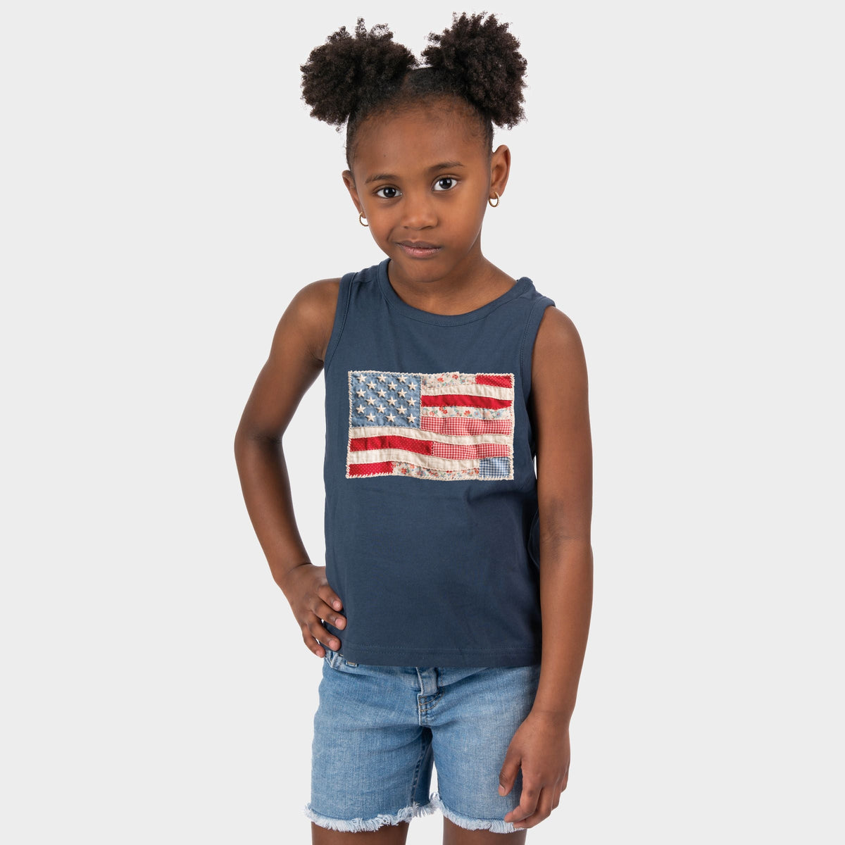 American Flag Faux Patchwork - Youth Tank Top