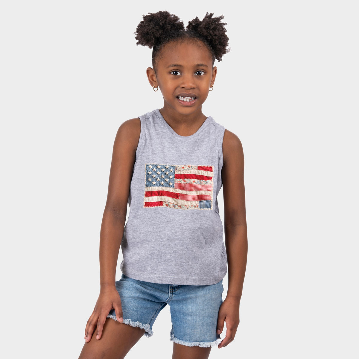 American Flag Faux Patchwork - Youth Tank Top