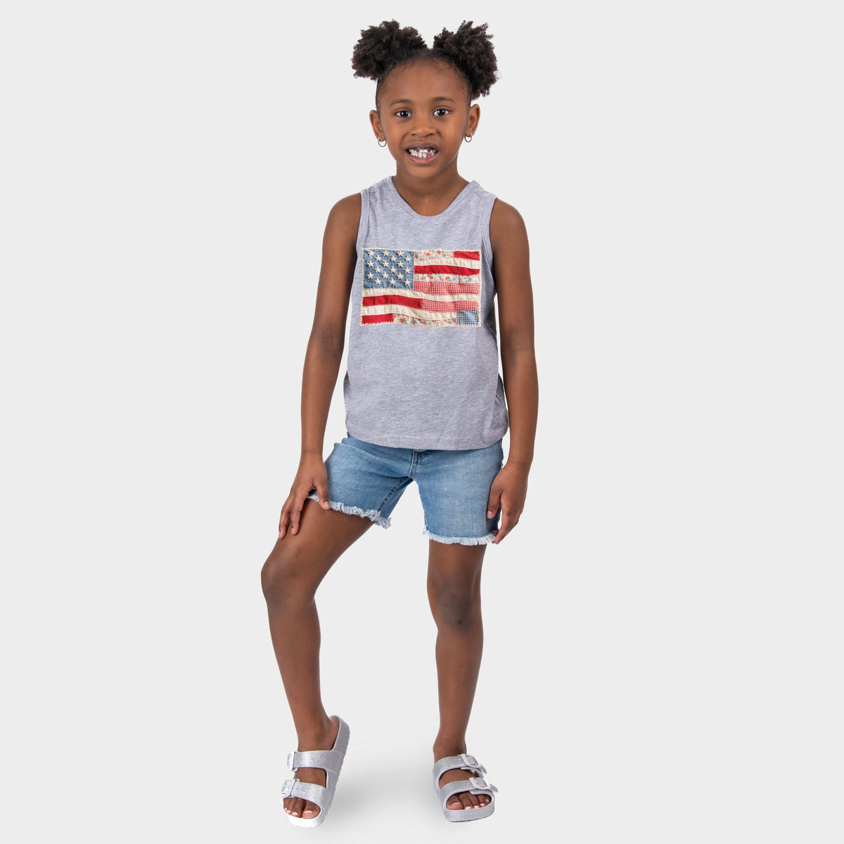 American Flag Faux Patchwork - Youth Tank Top