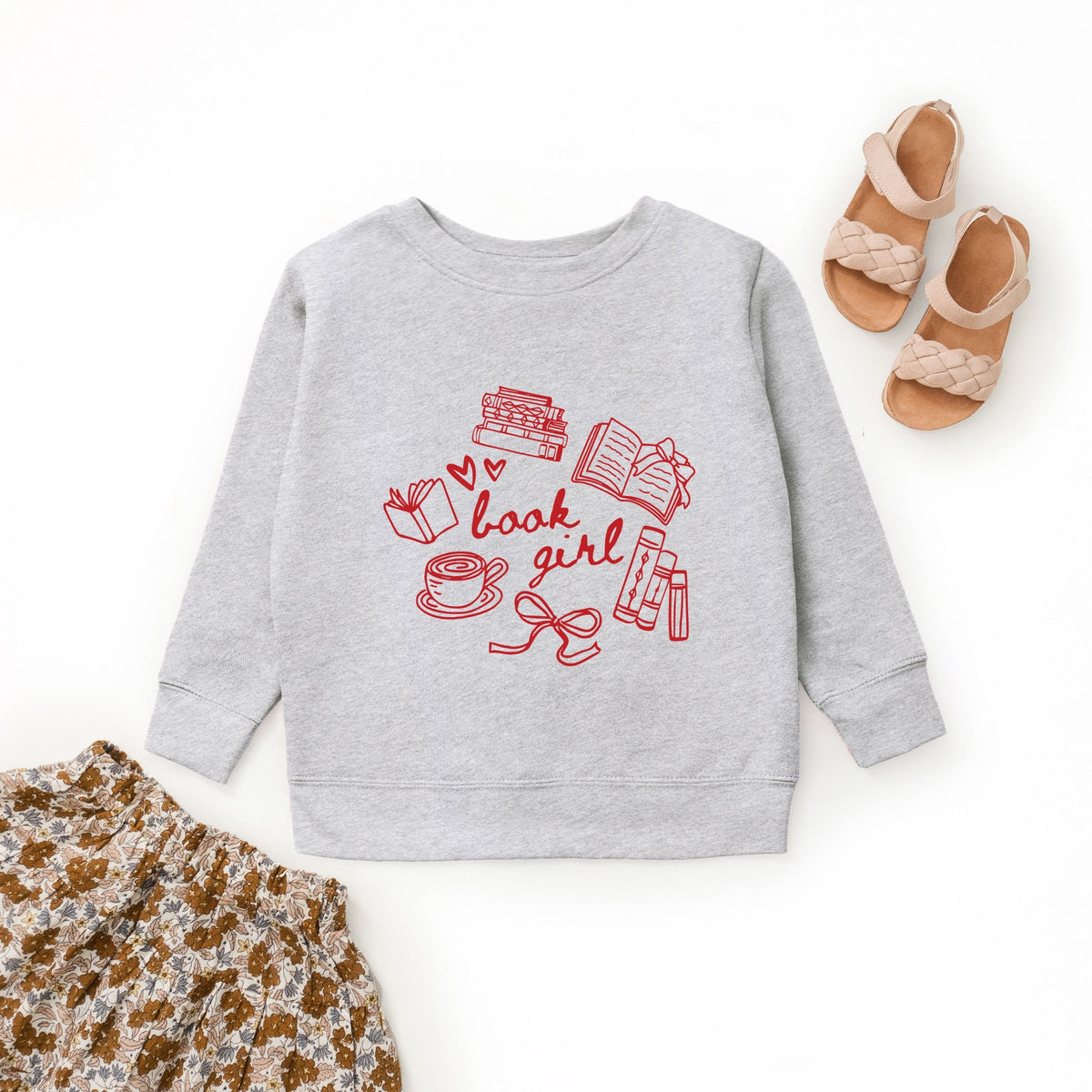 Book Girl Sketched - Youth Graphic Sweatshirt
