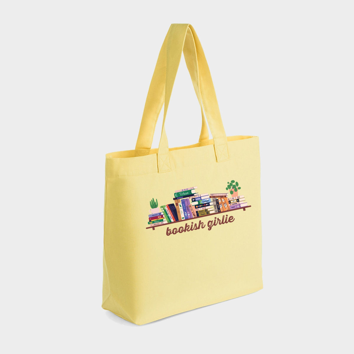Bookish Girlie Bookshelf - Zippered Canvas Tote