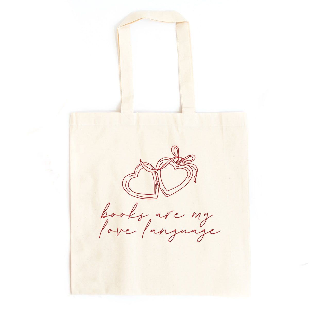 Books Are My Love Language Locket - Canvas Tote