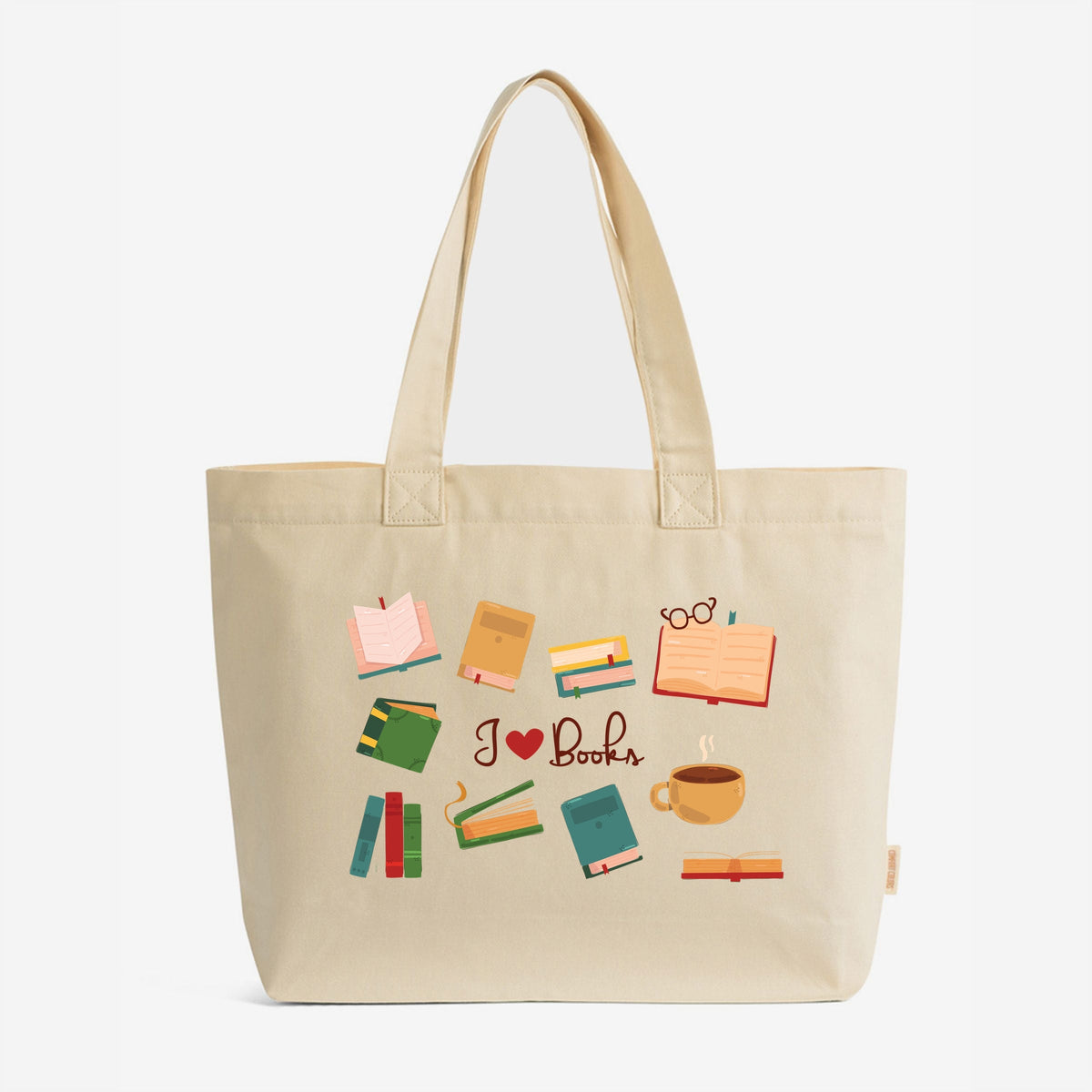 I Love Books Collage - Zippered Canvas Tote
