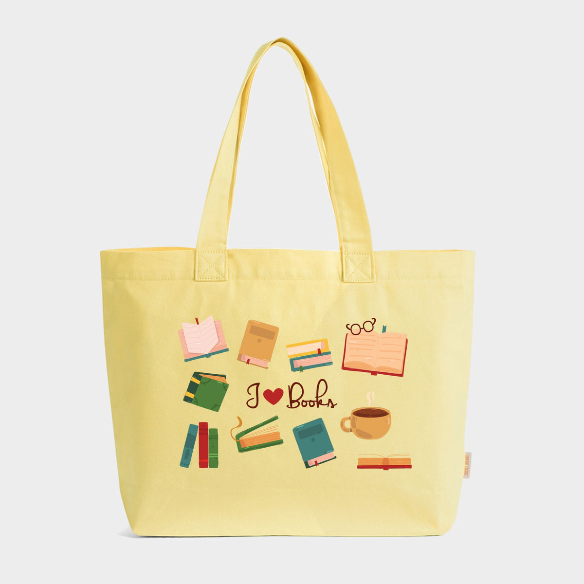 I Love Books Collage - Zippered Canvas Tote