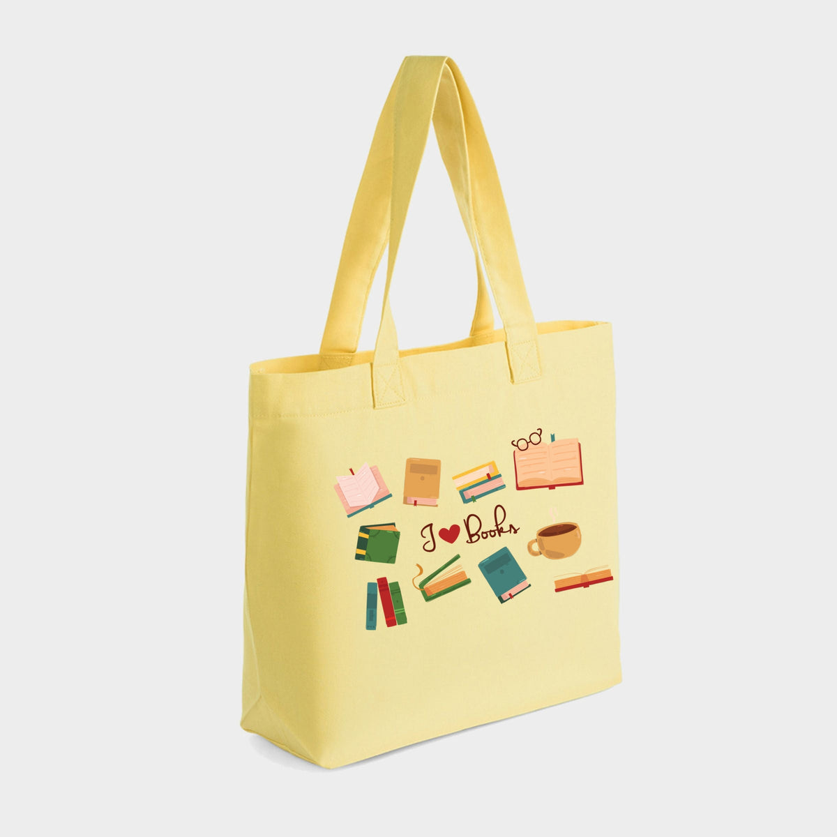 I Love Books Collage - Zippered Canvas Tote