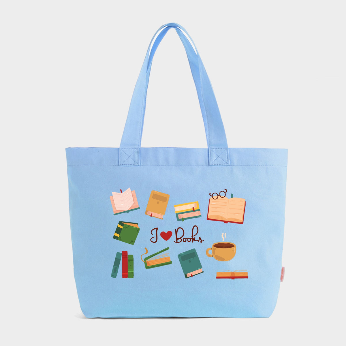 I Love Books Collage - Zippered Canvas Tote