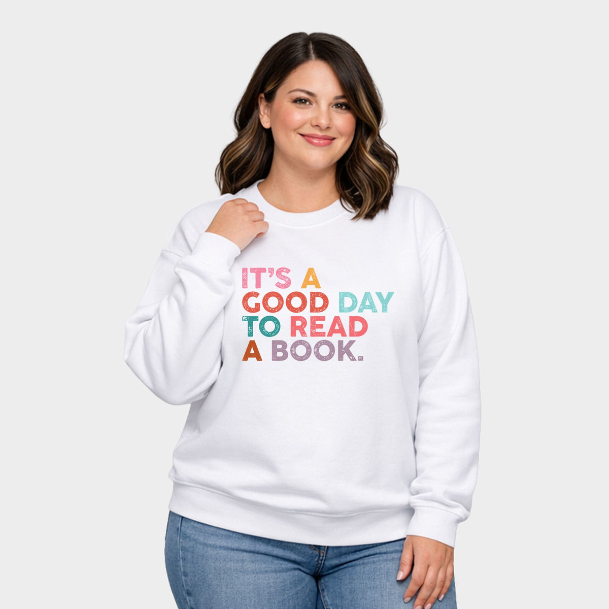It's A Good Day To Read A Book Colorful - Women's Plus Sweatshirt