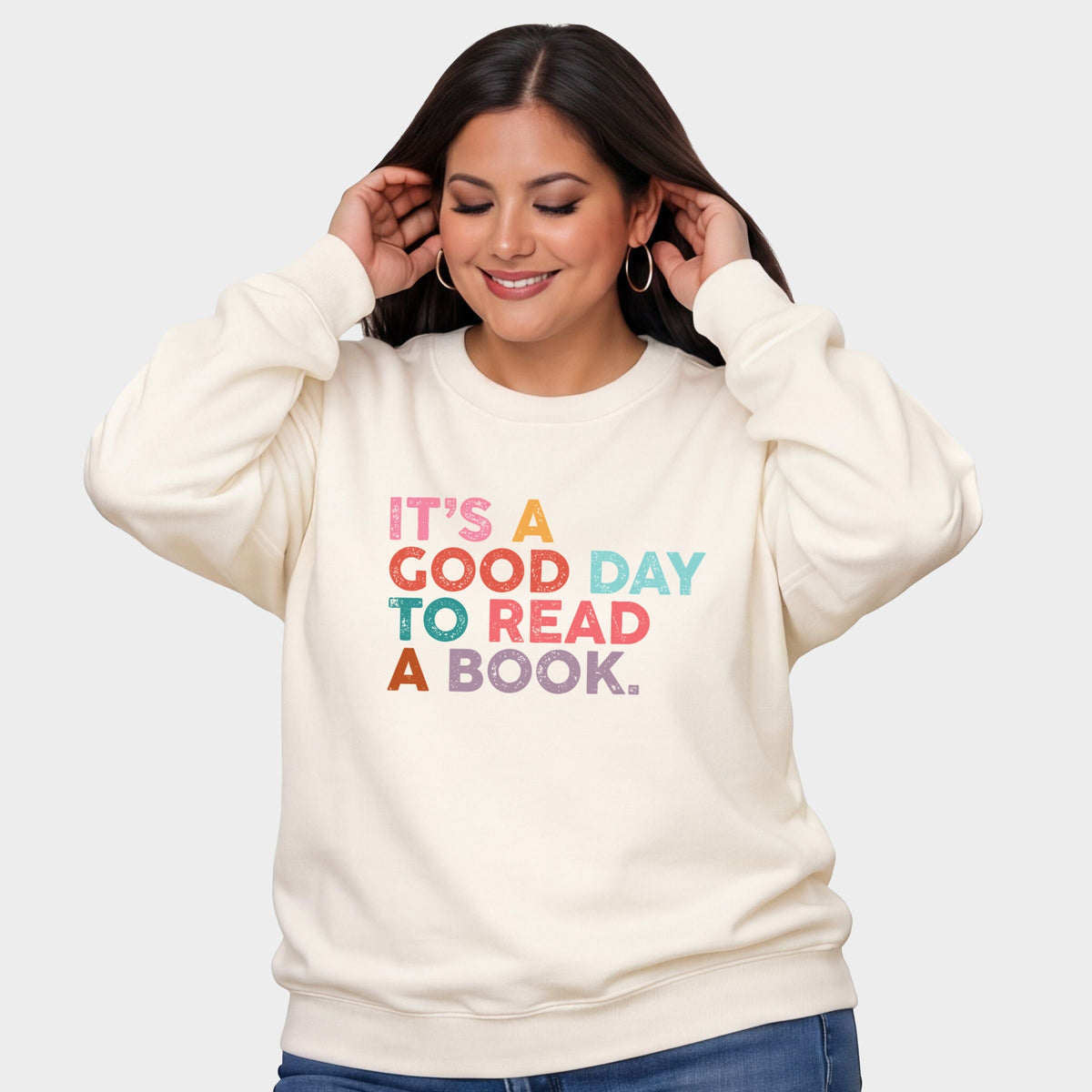 It's A Good Day To Read A Book Colorful - Women's Plus Sweatshirt
