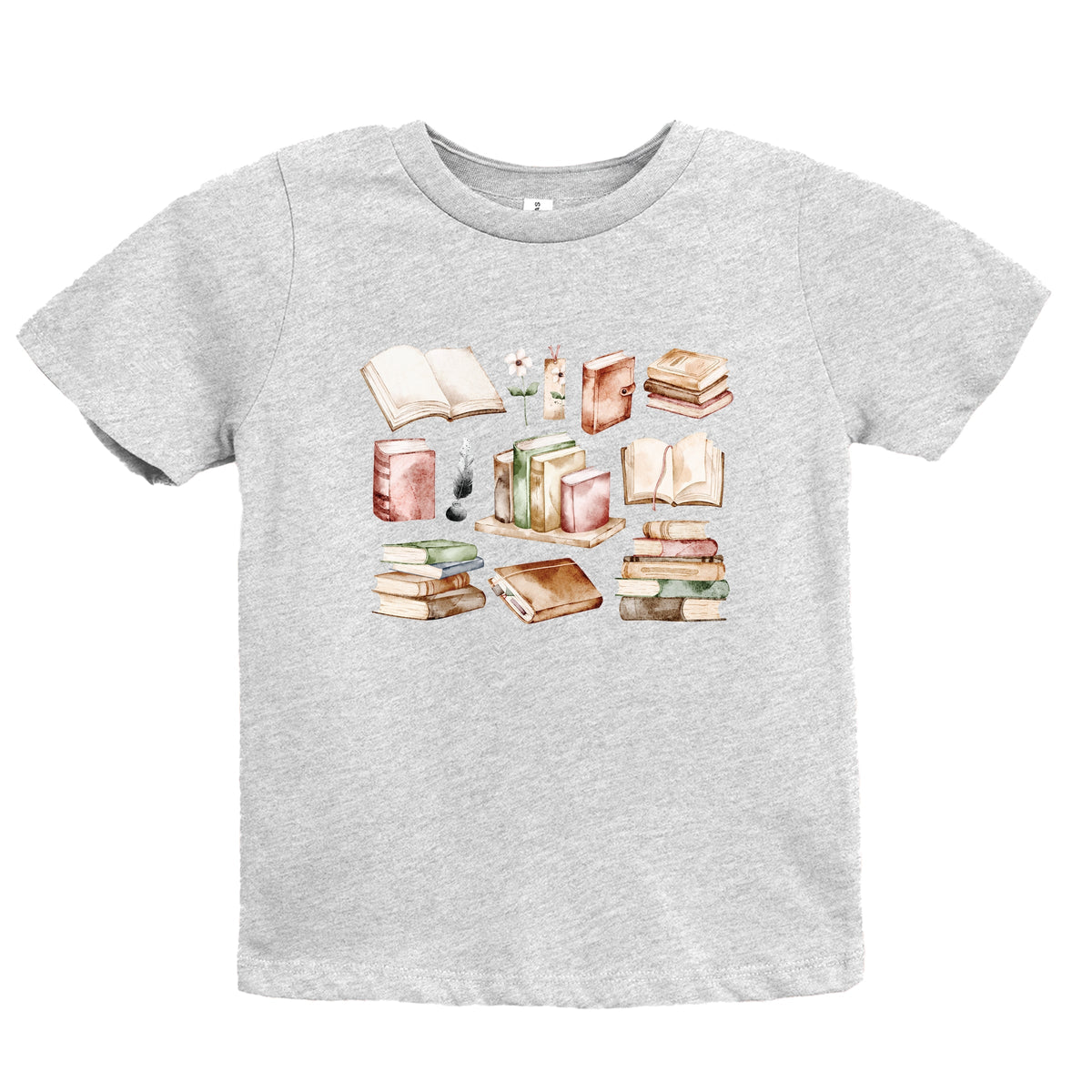 Watercolor Books Collage - Youth Short Sleeve Graphic T-Shirt