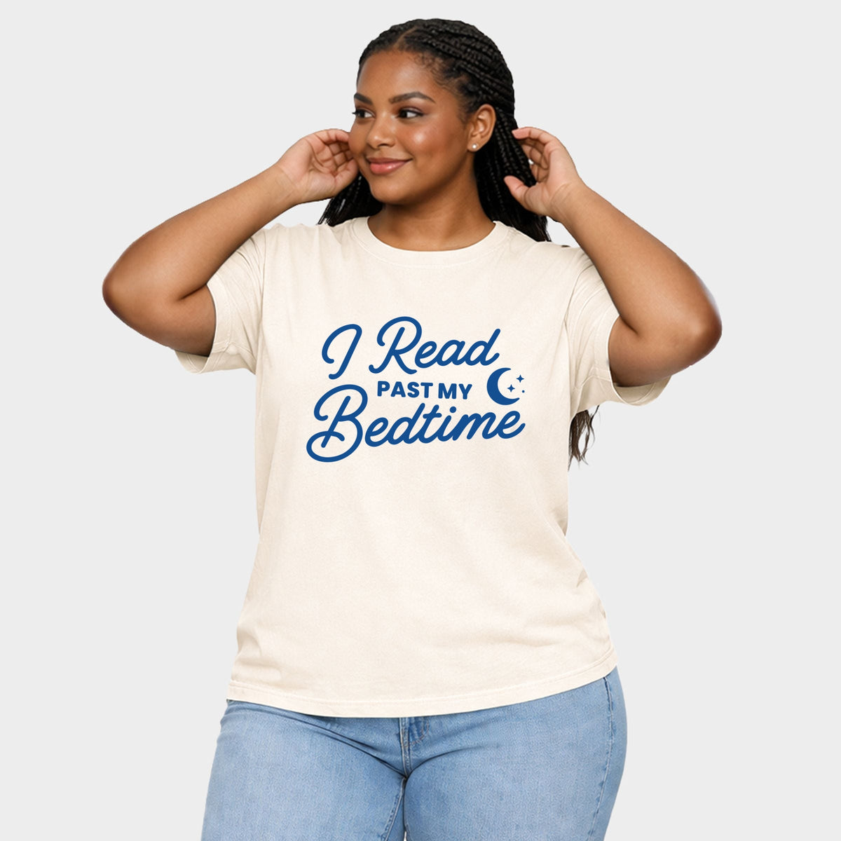 I Read Past My Bedtime - Women's Plus Garment Dyed Tee