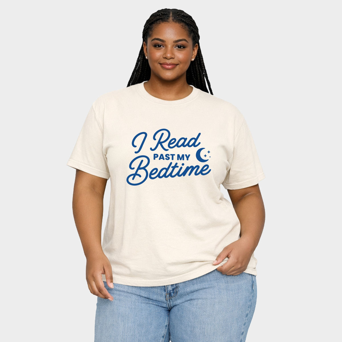I Read Past My Bedtime - Women's Plus Garment Dyed Tee