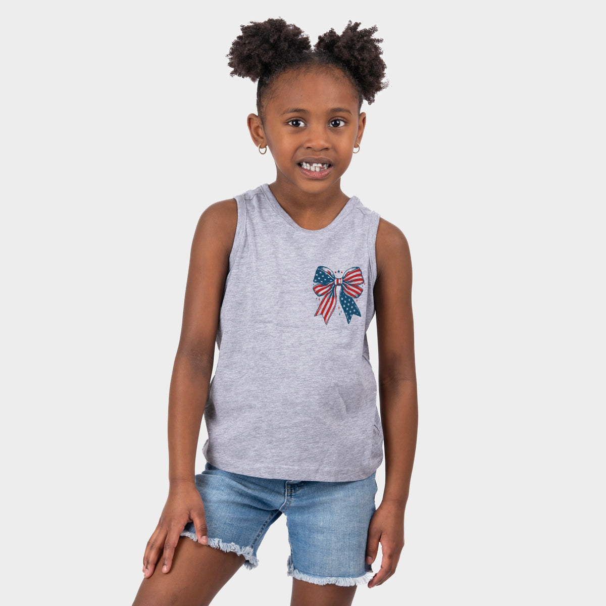 Patriotic Bow Stars - Youth Tank Top