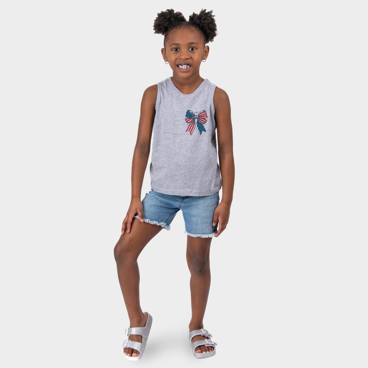 Patriotic Bow Stars - Youth Tank Top